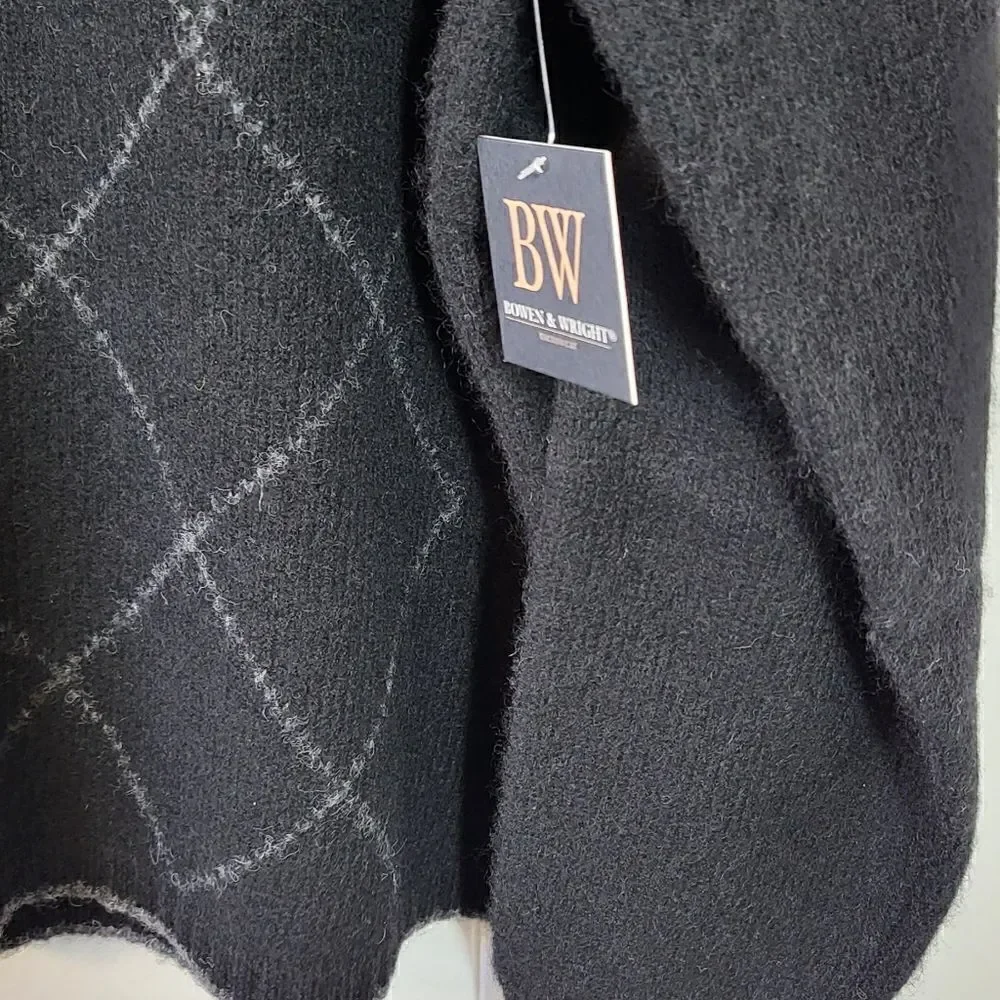 Bowen & Wright Men's 100% Wool Black Sweater